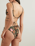 Magia Habitat embellished floral-print recycled bikini top