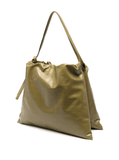 crocodile-effect green shoulder bag