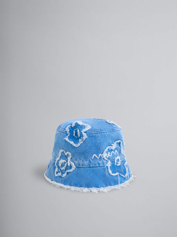 Blue denim bucket fower hat