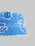 Blue denim bucket fower hat