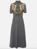 Paisley silk-trimmed polo dress