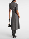 Paisley silk-trimmed polo dress