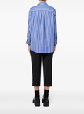 logo-cuffs striped blue shirt