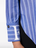 logo-cuffs striped blue shirt