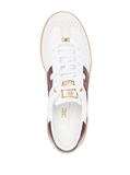 EF Leather Sneakers in white and burgundy