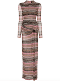 cut-out chevron maxi dress