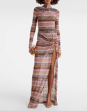 cut-out chevron maxi dress