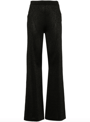 glitter-detail straight trousers in black