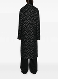 chevron bouclé coat in black