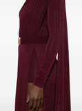 one-shoulder burgundy maxi dress