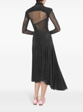 draped asymmetric midi dress