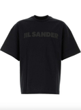 Black tone-on-tone printed logo t-shirt