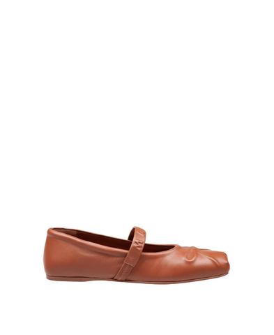 Mary jane flat shoes in camel