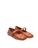 Mary jane flat shoes in camel