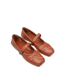 Mary jane flat shoes in camel