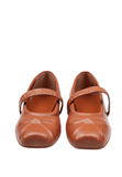 Mary jane flat shoes in camel