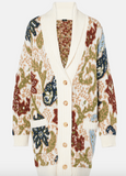 Wool-blend jacquard cardigan