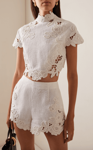 Filippa Embroidered Linen Top