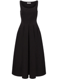 Cotton-blend black dress