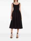 Cotton-blend black dress