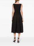 Cotton-blend black dress