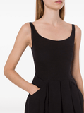 Cotton-blend black dress