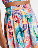 Printed cotton maxi skirt