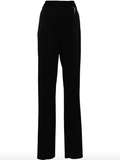 straight-leg trousers in black