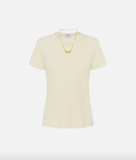 T-shirt with bow necklace in yellow