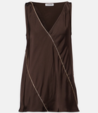 V-Neck Top with Crystals