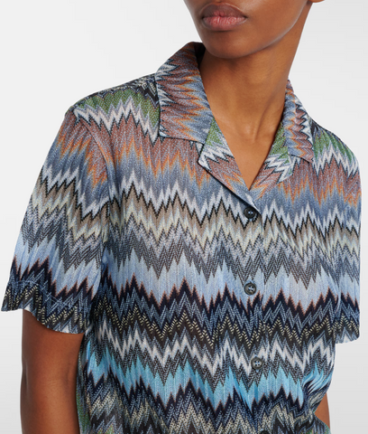 Snake-Pattern Viscose Bowling Shirt