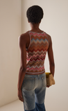 Snake-Pattern Viscose Sleeveless Top