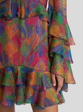Silk Mini Dress with ruffles