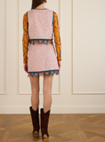 Jacquard mini skirt with tweed effect