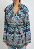 Blue trench coat