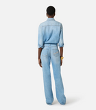 Denim jumpsuit with lettering detail