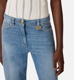 Palazzo jeans with logo detail