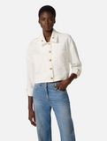 Gabardine pea coat with jewel buttons