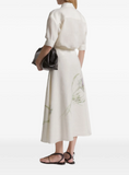 Linen shirt with floral print