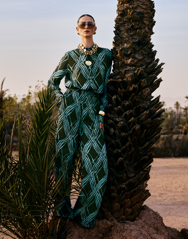 Sina Open Weave Silk Blouse