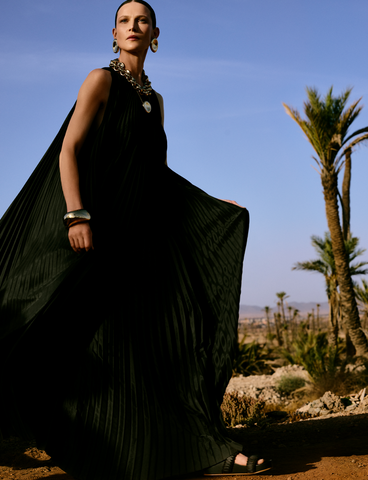 Chenes Silk Blend Pleated Dress