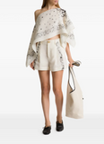 Printed linen shorts