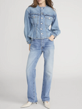 Nipped collarless jacket