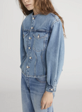 Nipped collarless jacket