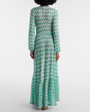 Long Cover up  in floral-pattern viscose