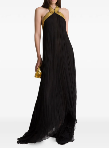 Plissé chiffon dress