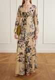 Long dress with floral motif