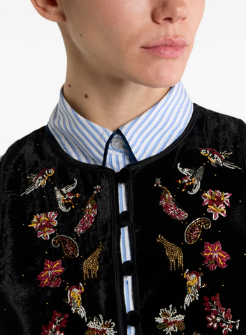 Cropped velvet waistcoat