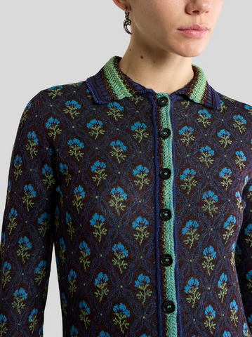 Jacquard midi shirt dress