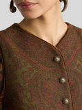Cotton-blend jacquard waistcoat with paisley motif